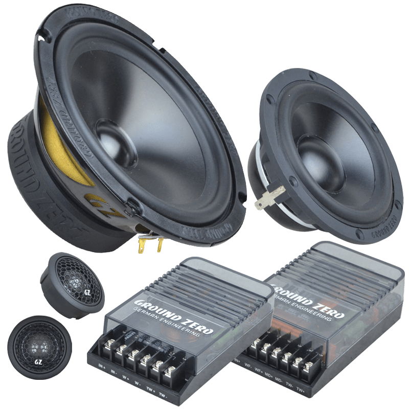 Ground Zero Radioactive GZRC165.3SQ 6.5" 230W 3 Way Component Car Speakers
