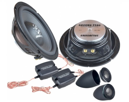 Ground Zero Radioactive GZRC 165NEO-IV 165mm 6.5" 2-Way Flat Component Speakers 170W