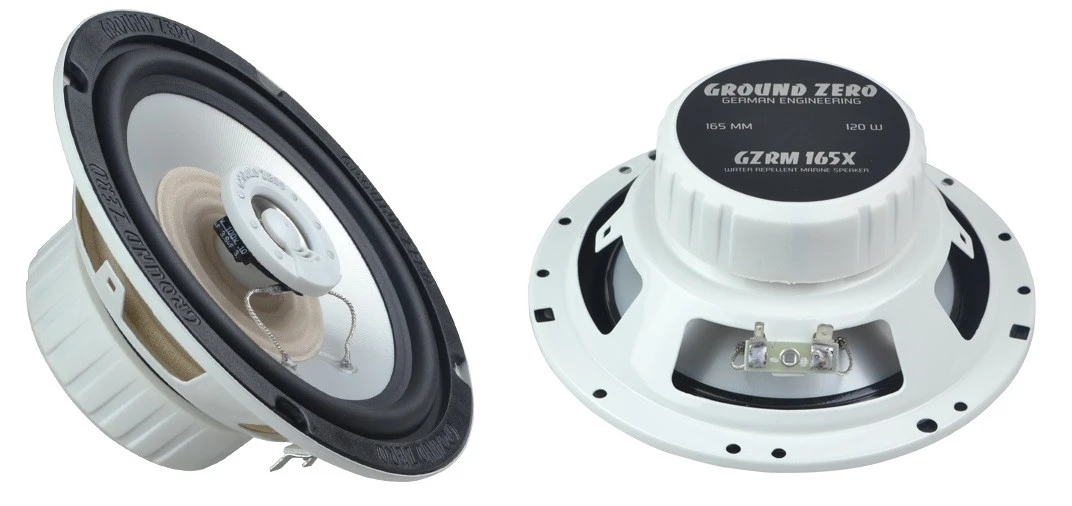 Ground Zero GZRM165X 6.5" Inch 16.5cm 120 Watts 4 Ohm 2-way Coaxial Marine Speakers