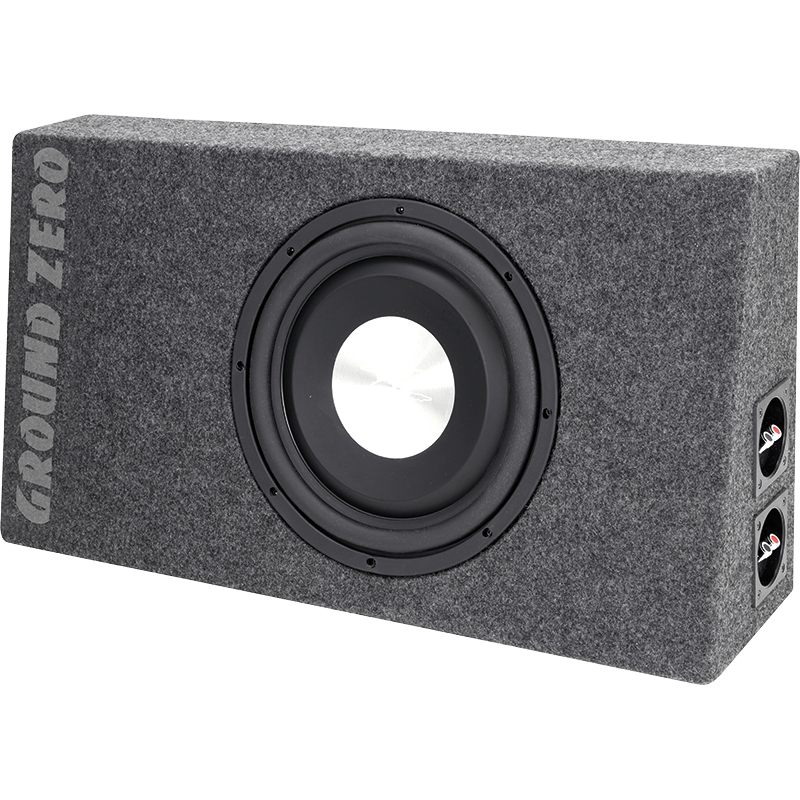 Ground Zero GZTB120F 12inch 350W RMS Flat Car Subwoofer Loaded Enclosure Bass Box