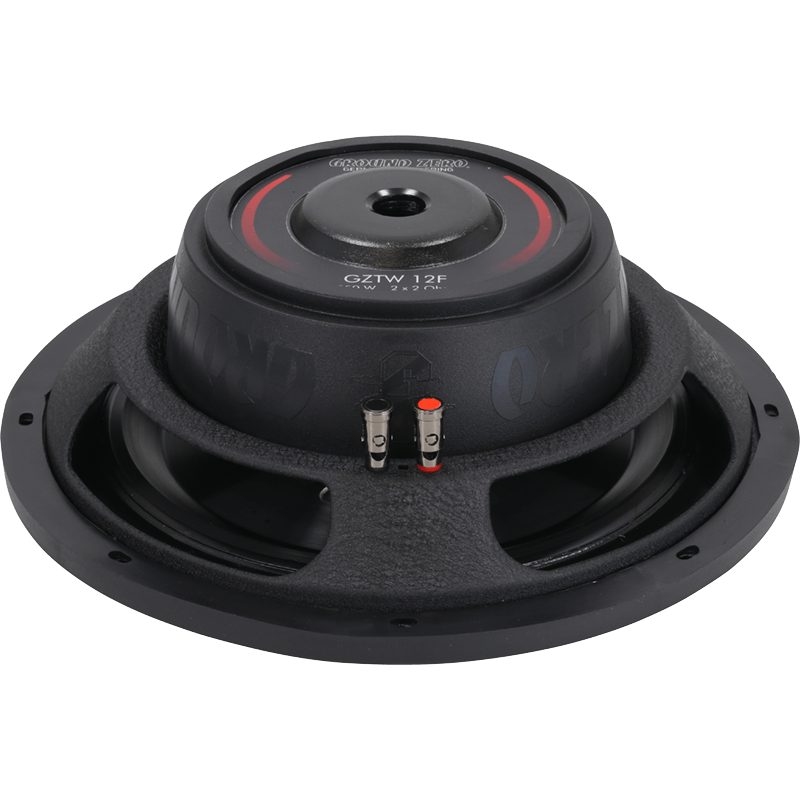 Ground Zero GZTW12F 12 Inch 30cm 600 Watts Dual 2-Ohm Flat Car Sub Subwoofer