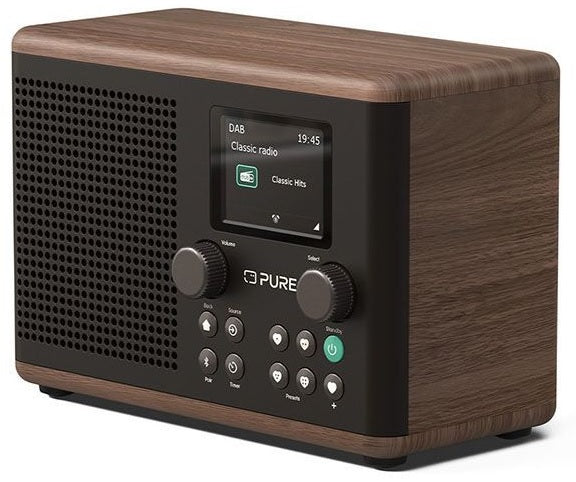 PURE Classic H4 DAB+/FM Radio with Bluetooth - Coffee Black/Walnut