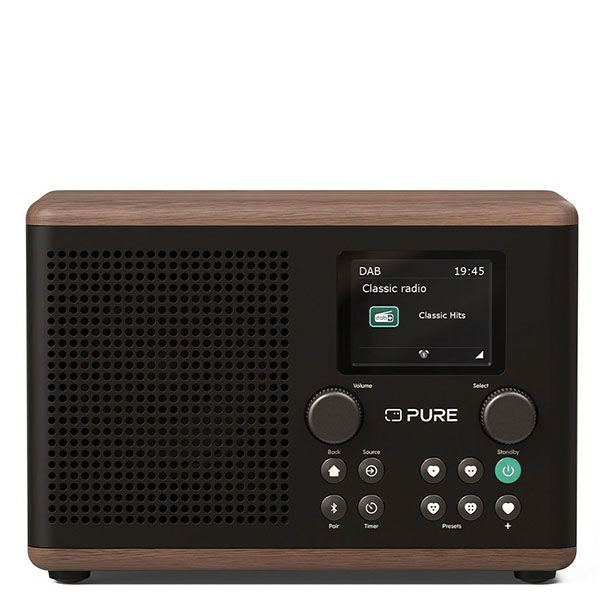 PURE Classic H4 DAB+/FM Radio with Bluetooth - Coffee Black/Walnut