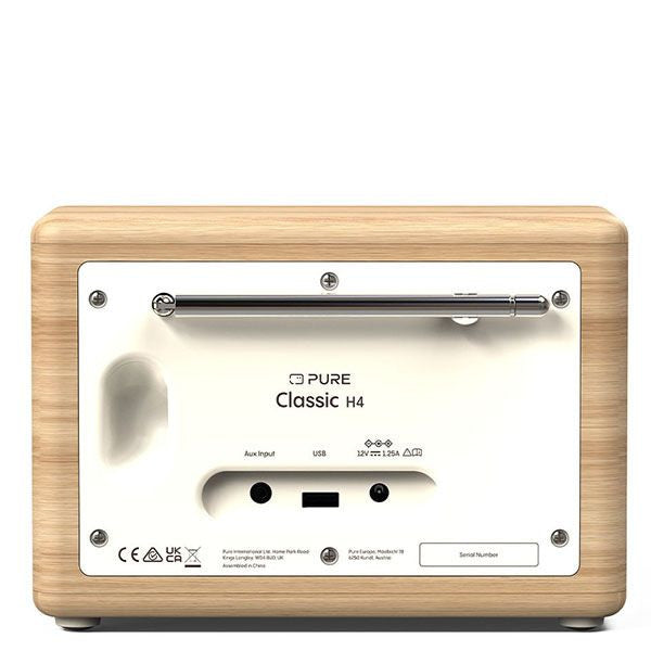 PURE Classic H4 DAB+/FM Radio with Bluetooth - Cotton White/Oak