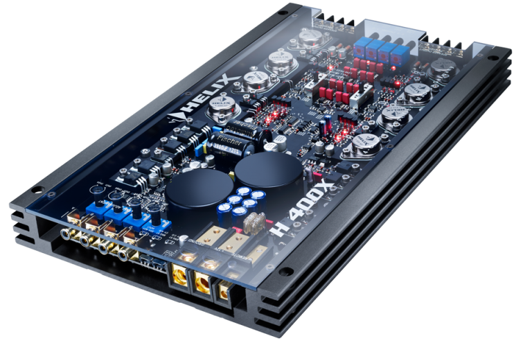 HELIX H 400X - 4 Channel 1000 Watts Class A/B Amplifier with integrated, active crossover