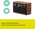 PURE Classic H6 DAB+/FM Radio with Bluetooth - Coffee Brown/Walnut