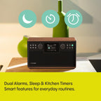 PURE Classic H6 DAB+/FM Radio with Bluetooth - Coffee Brown/Walnut