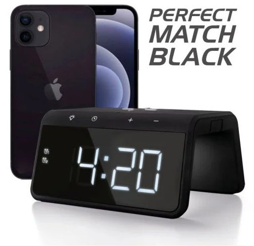 Caliber HCG019QI-BA Alarm Clock With Wireless Charging – Black