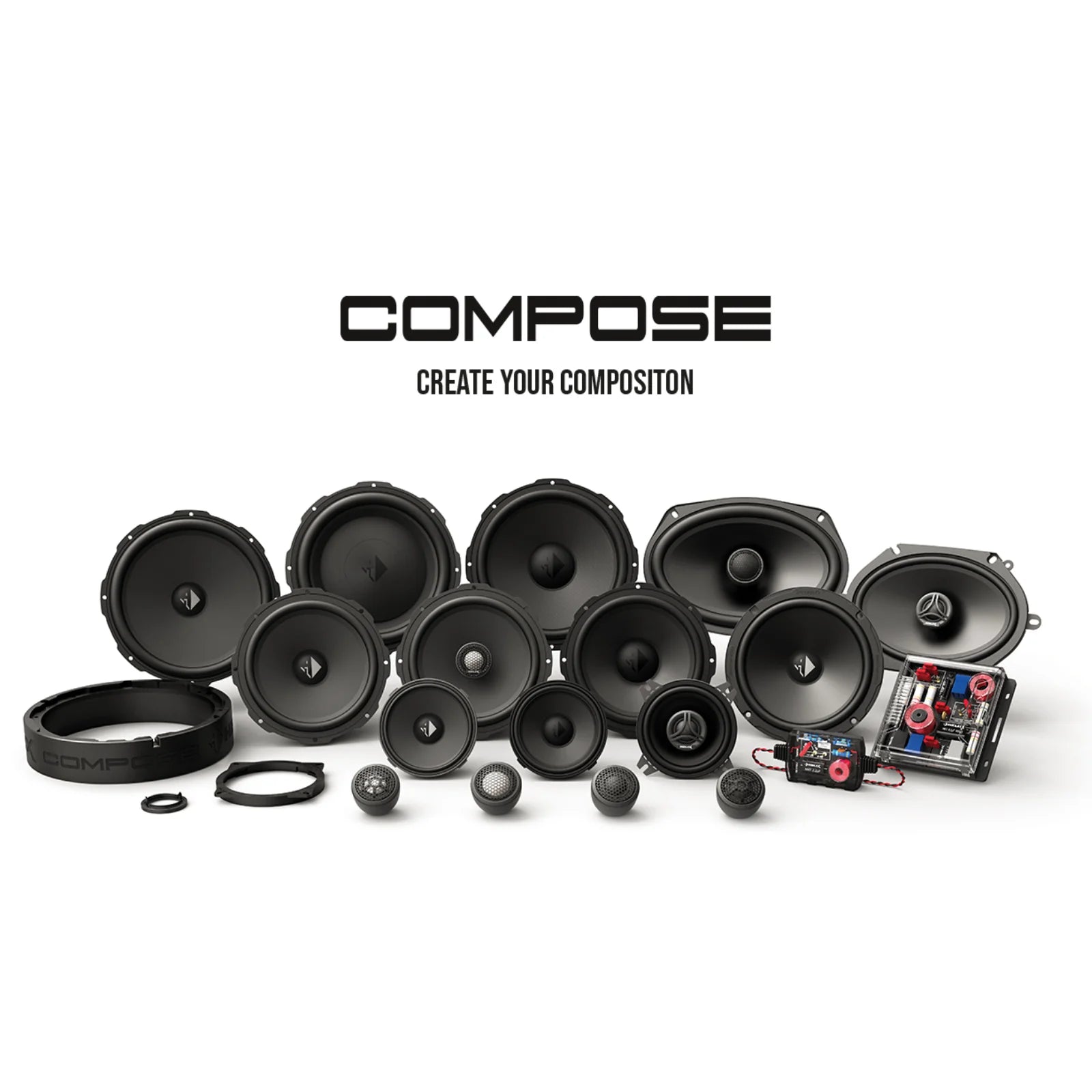 Helix Compose Basic CB C460.2-S3 4x6 Inch Car Coaxial Speaker 50W RMS Pair