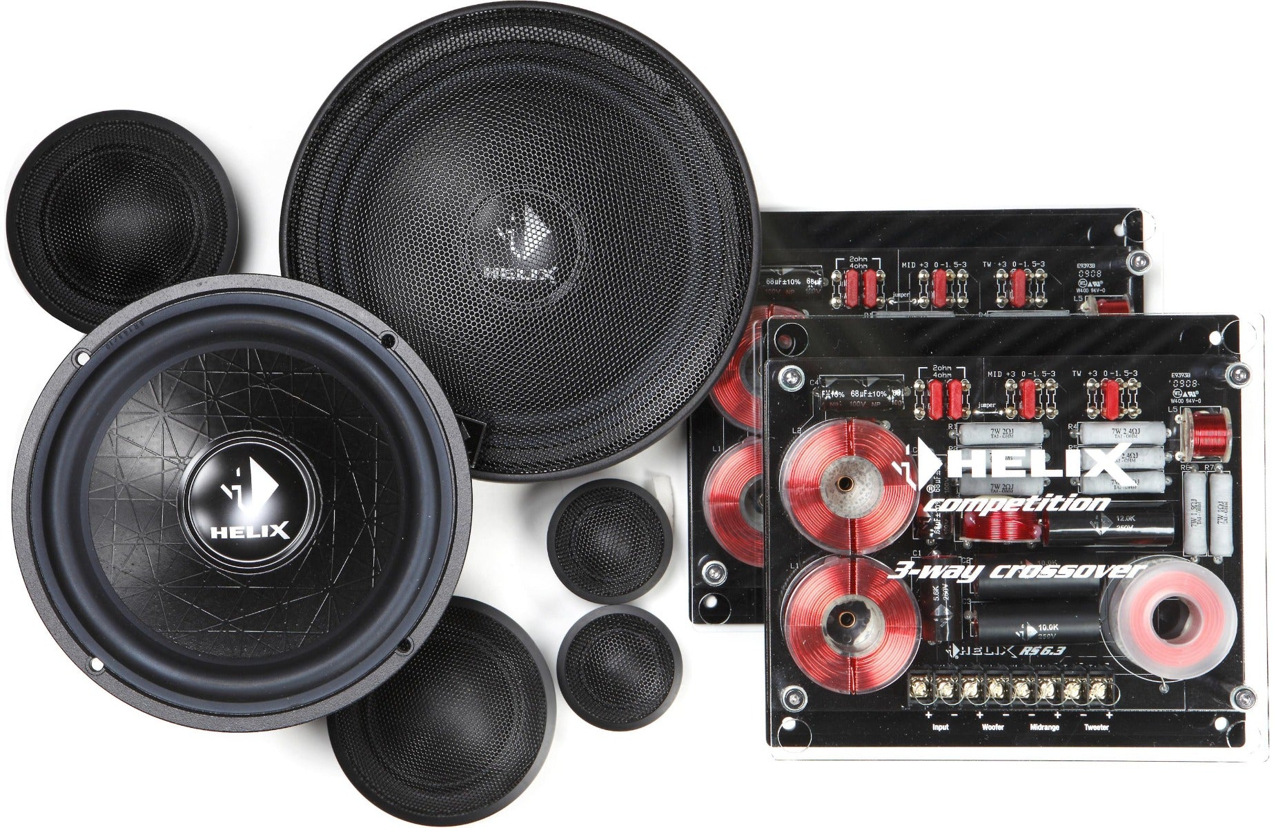 HELIX P 63C 6.5" 165mm 3 Way Component Car Speaker System 500 Watts