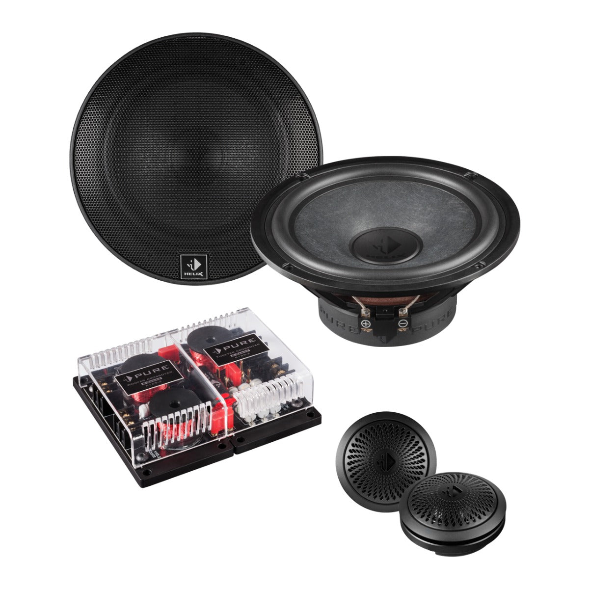HELIX PR K165.2 6.5 inch/165 mm 2-way Premium Components Speakers w/ Grilles 200W MAX Pair