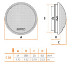 Hertz C26 26mm Tetolon® 240W Peak 1" Cento Series Component Soft Dome Tweeters (Pair)
