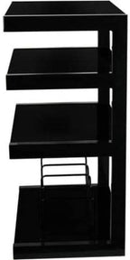 Norstone ESSE HiFi 4 shelf TV/ HI-FI Stand with vinyl records rack in Black Finish ESSEVB