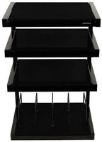 Norstone ESSE HiFi 4 shelf TV/ HI-FI Stand with vinyl records rack in Black Finish ESSEVB