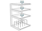 Norstone ESSE HiFi 4 shelf TV/ HI-FI Stand with vinyl records rack in Black/Frosted Finish ESSEVB