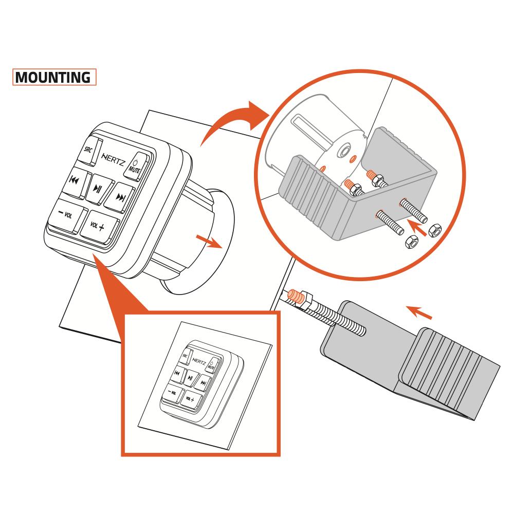 Hertz HMC-U1 Marine Wired Remote Control for HMR 20 HRM 10 D & HMR 1