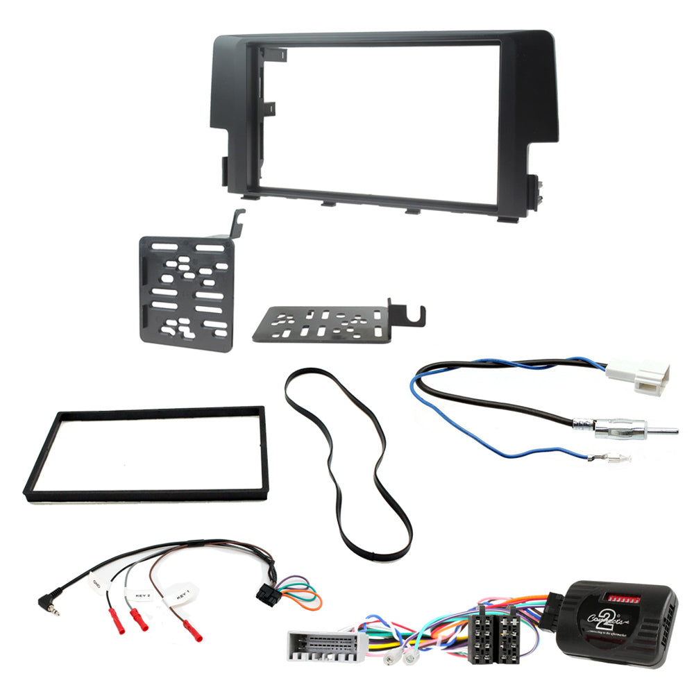 Honda Civic LX Model (2016 - 2021) Double Din Fascia / Steering / Antenna Fitting Kit