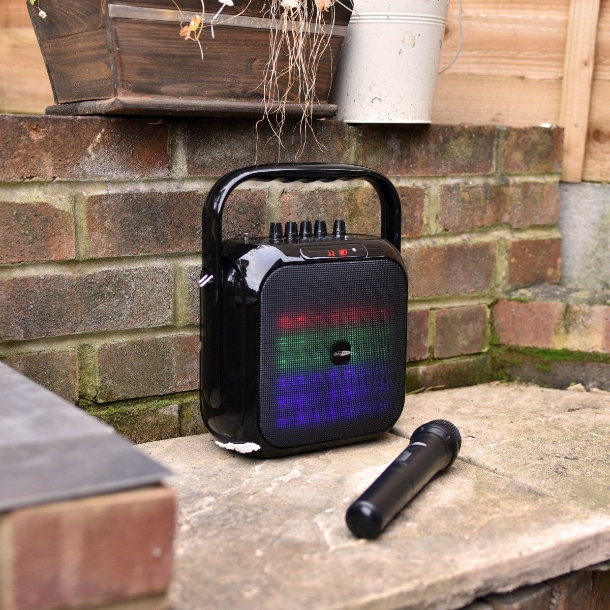 Caliber HPG516BTL Portable Bluetooth® Speaker Karaoke Machine Wireless Mic