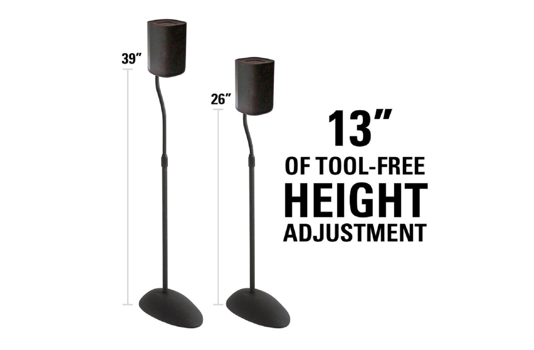 SANUS HTB3 Home Theater Series adjustable height for satellite speakers - Black
