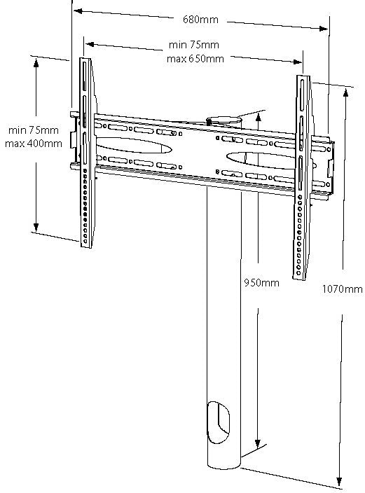 MDA Designs Hybrid 950 Screen Mounting System Up to 55 Inch
