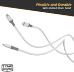 Scosche i34WG-SP StrikeLine USB-A to Lightning Charge & Sync Cable 4-ft White/Gray