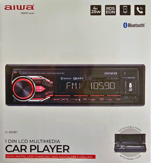 AIWA IC 300BT USB/iPod Ready, Android, Aux-input player with Bluetooth and RGB Illumination