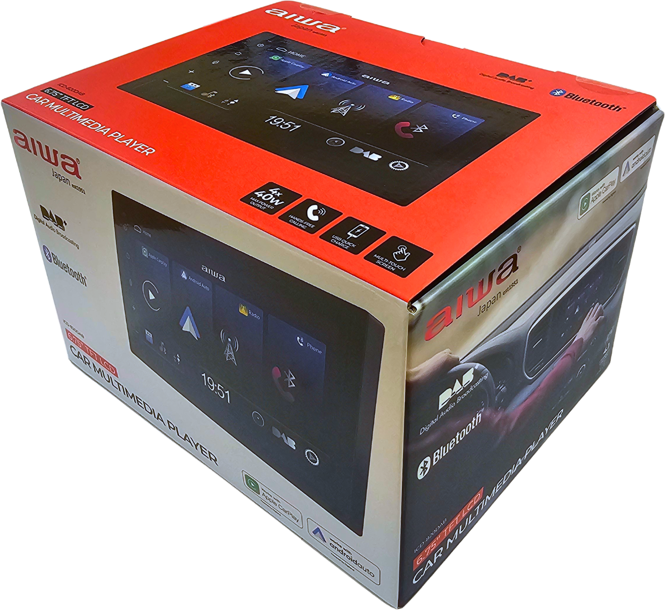 AIWA ICD 820DAB 6.75"  Double DIN Short body with Apple CarPlay Android Auto