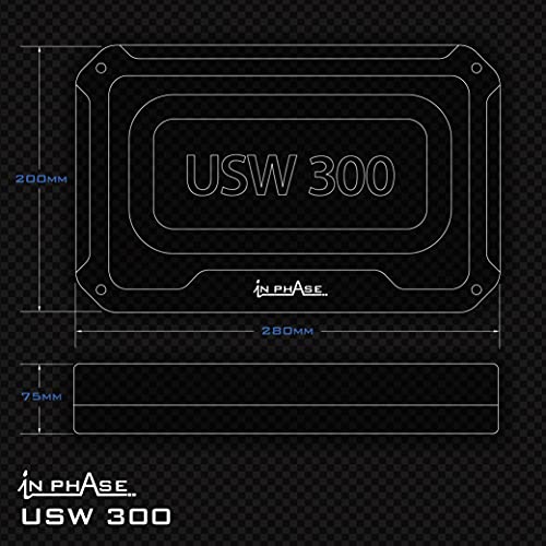 In Phase USW300 active underseat 5" x 8" subwoofer enclosure 300W with built in amplifier