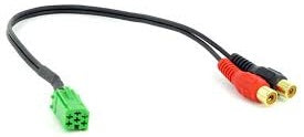 Renault UPDATE LIST RADIOS (Mini ISO to RCA connections) AUX In interface Audio Cable Adapter 24-224