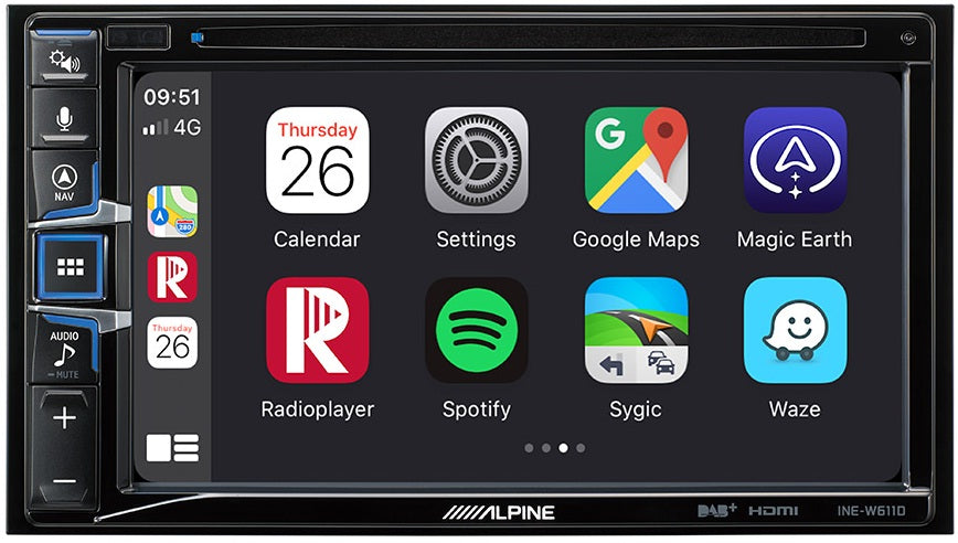 ALPINE INE-W611D 6.5" DVD/DIVX/CD//USB DAB+ digital radio, TomTom SatNav Apple CarPlay & Android Bluetooth