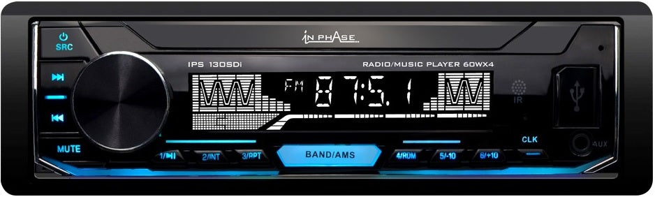 In Phase IPS150BTI Mechless Digital Media Player with Bluetooth USB, SD Card, AUX, Shallow Fit and Remote