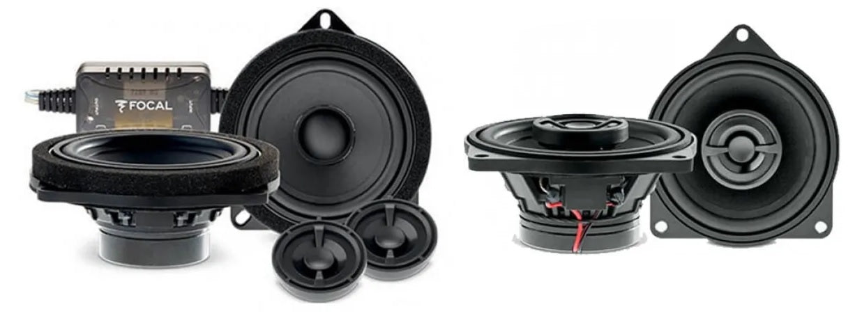BMW 1 SERIES E87 2004-2011 5-Door Focal ISBMW100 +  ICBMW100L SLIMLINE Custom Fit 4" 100mm 2 Way Coaxial Speakers 80 Watts