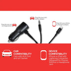 iSimple ISMJ85BG Vehicle Charging and Streaming Cable for iPhone, iPad, and iPod