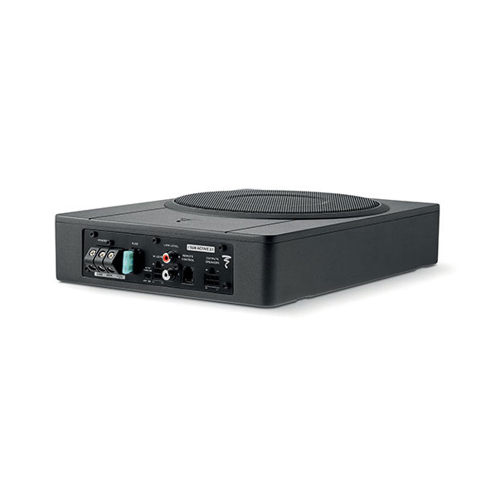 Focal 165AS 2-Way 6.5" Component Car Speakers With Focal ISUB ACTIVE 2.1 Amplified Bass Under Seat Active Subwoofer Packs