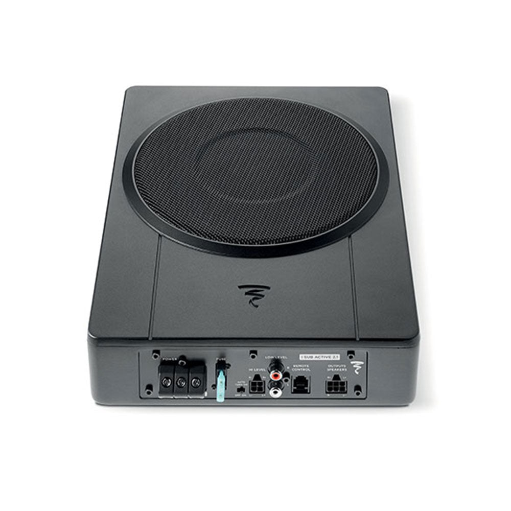 Focal 165AS 2-Way 6.5" Component Car Speakers With Focal ISUB ACTIVE 2.1 Amplified Bass Under Seat Active Subwoofer Packs
