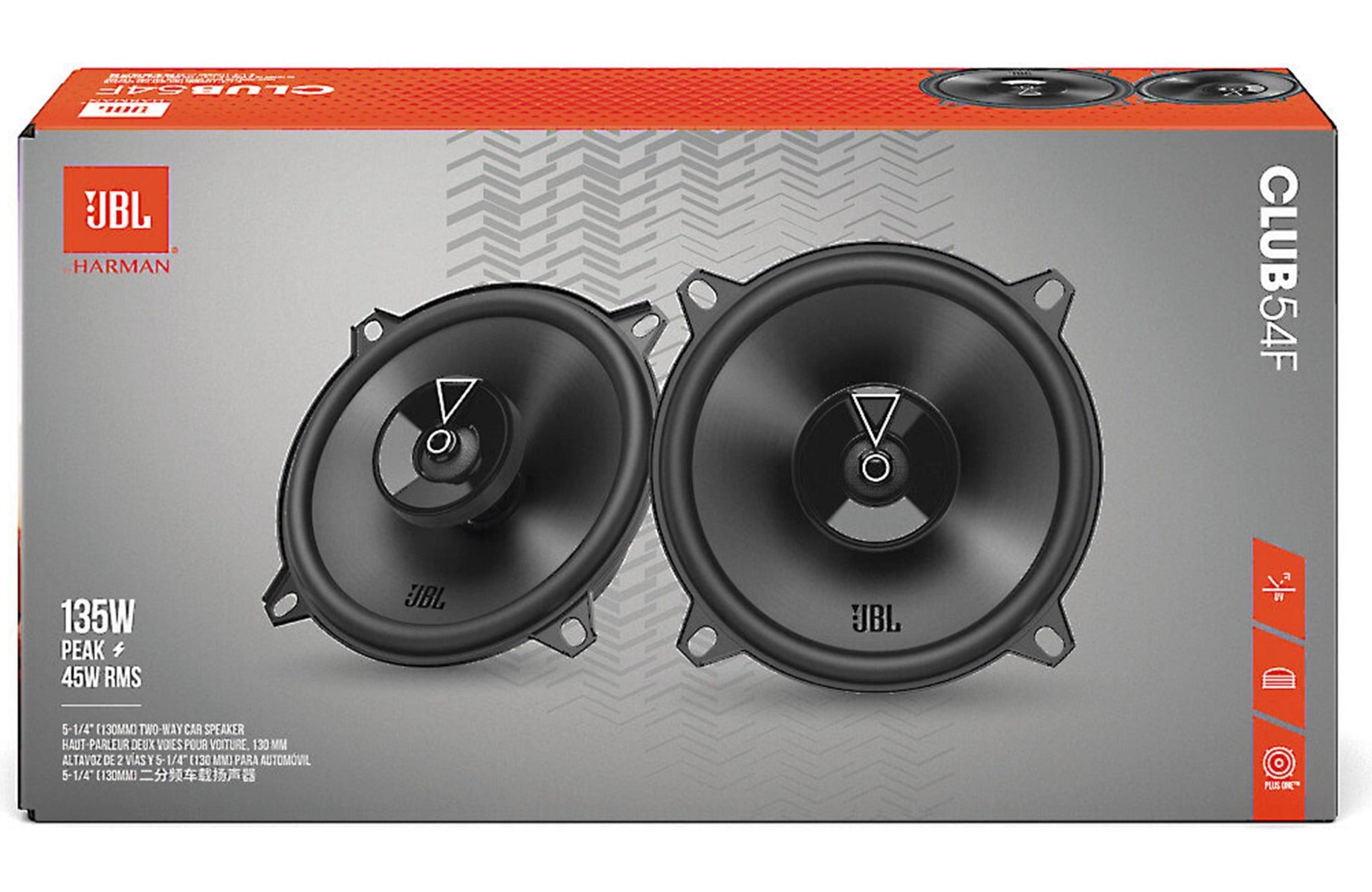 JBL Club 54F Club Series 5-1/4 inch 135 Watt  2-way Coaxial Car Speakers