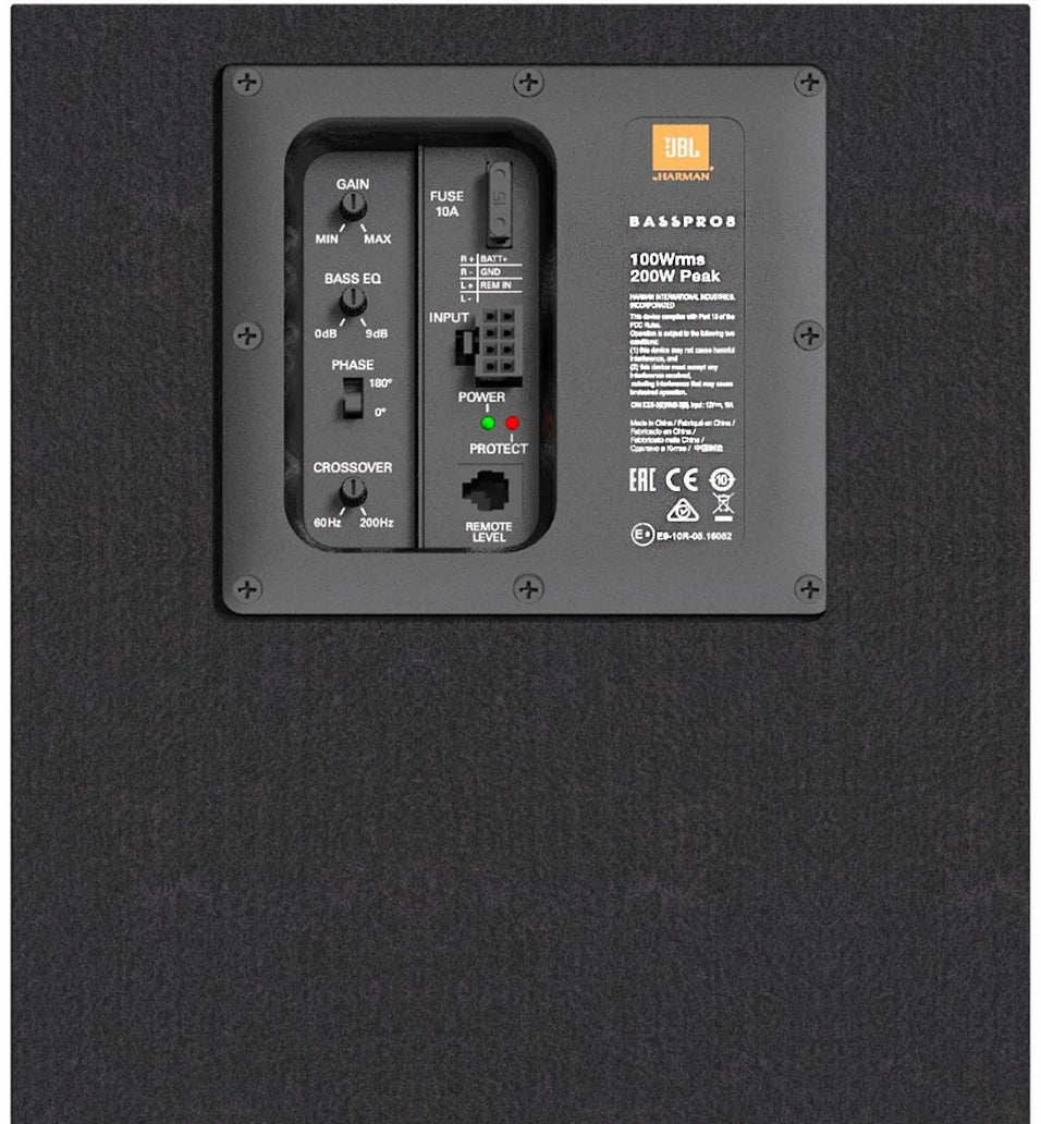 JBL BassPro 8 Powered Subwoofer Slot-Ported Enclosure with built-in 200w amp