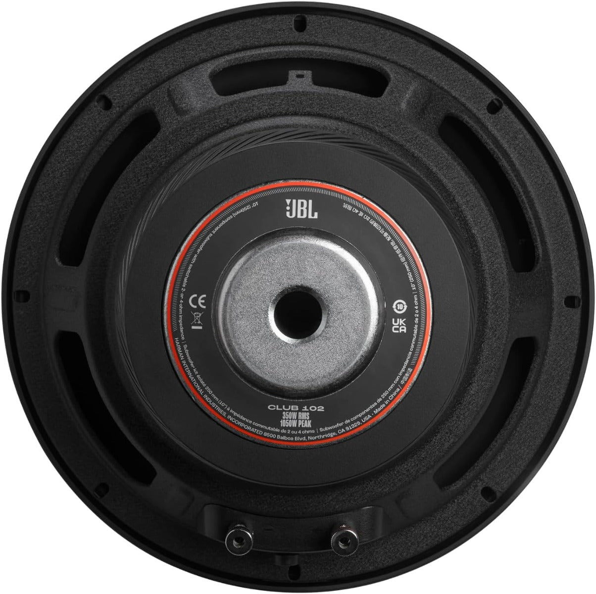 JBL CLUB 102 10” Car Subwoofer 1050W with Selectable 2 or 4 ohms impedance