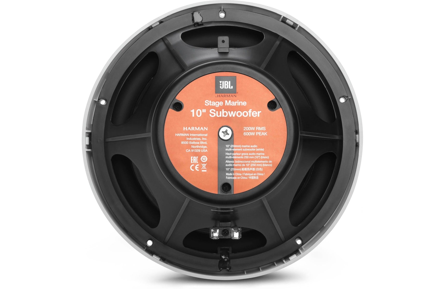 JBL Marine Stage10 Marine 10" SVC 4-Ohm Subwoofer in White