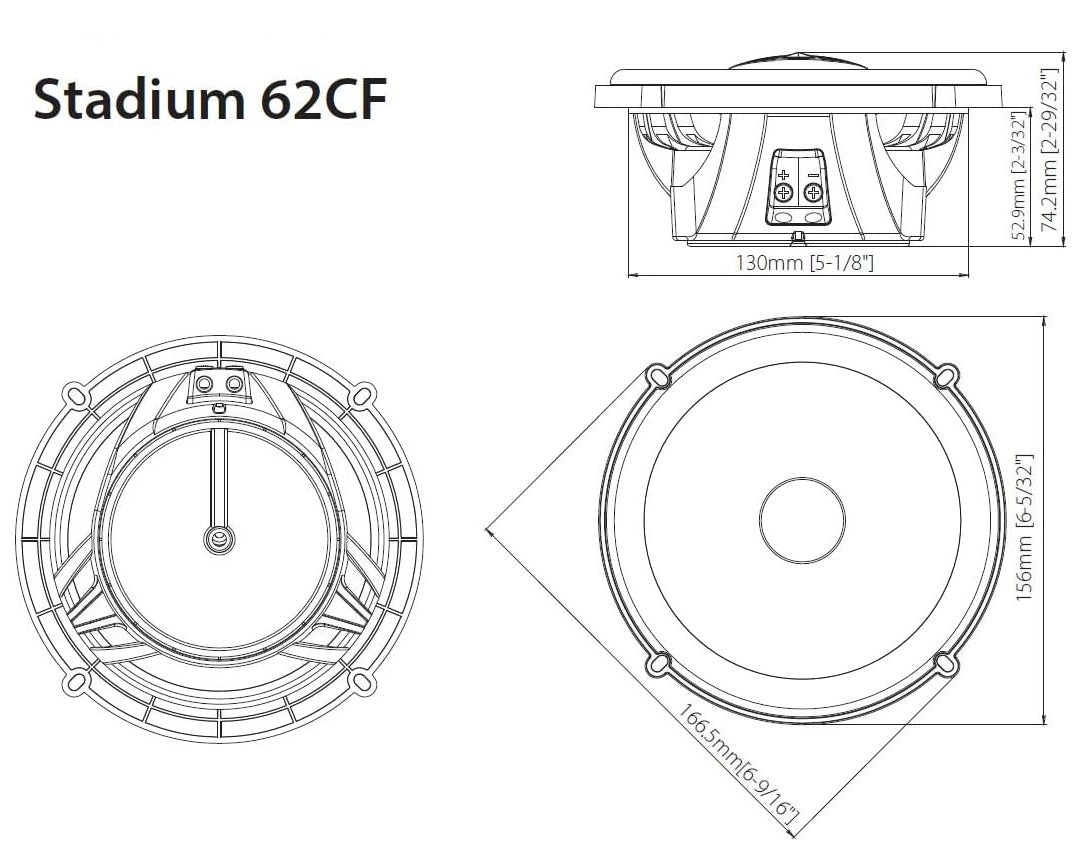 JBL 62CF Stadium Series 6-1/2" 2-way 330w Component car speakers
