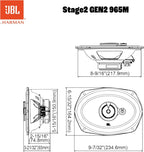 JBL Stage2 GEN2 965M - 6"x9" 3-Way Coaxial Speakers