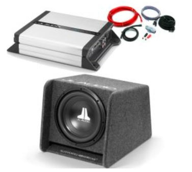JL Audio CP112G-W0V 12" Sub Woofer JL Slot Port Box Bass Wedge Enclosure and  JL JD500.1 Amp