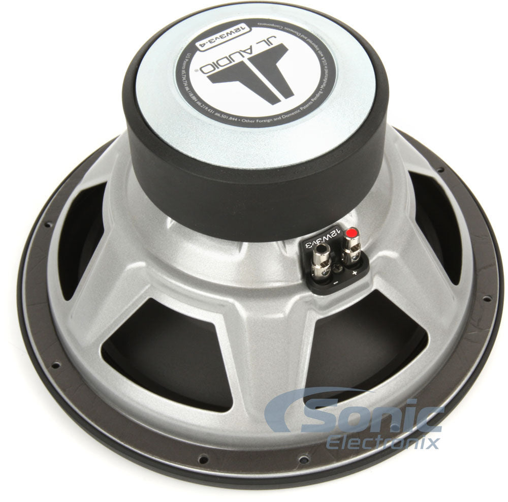 JL Audio 12W3v3-4 500W RMS 12" W3v3 Series Single 4-Ohm Subwoofer