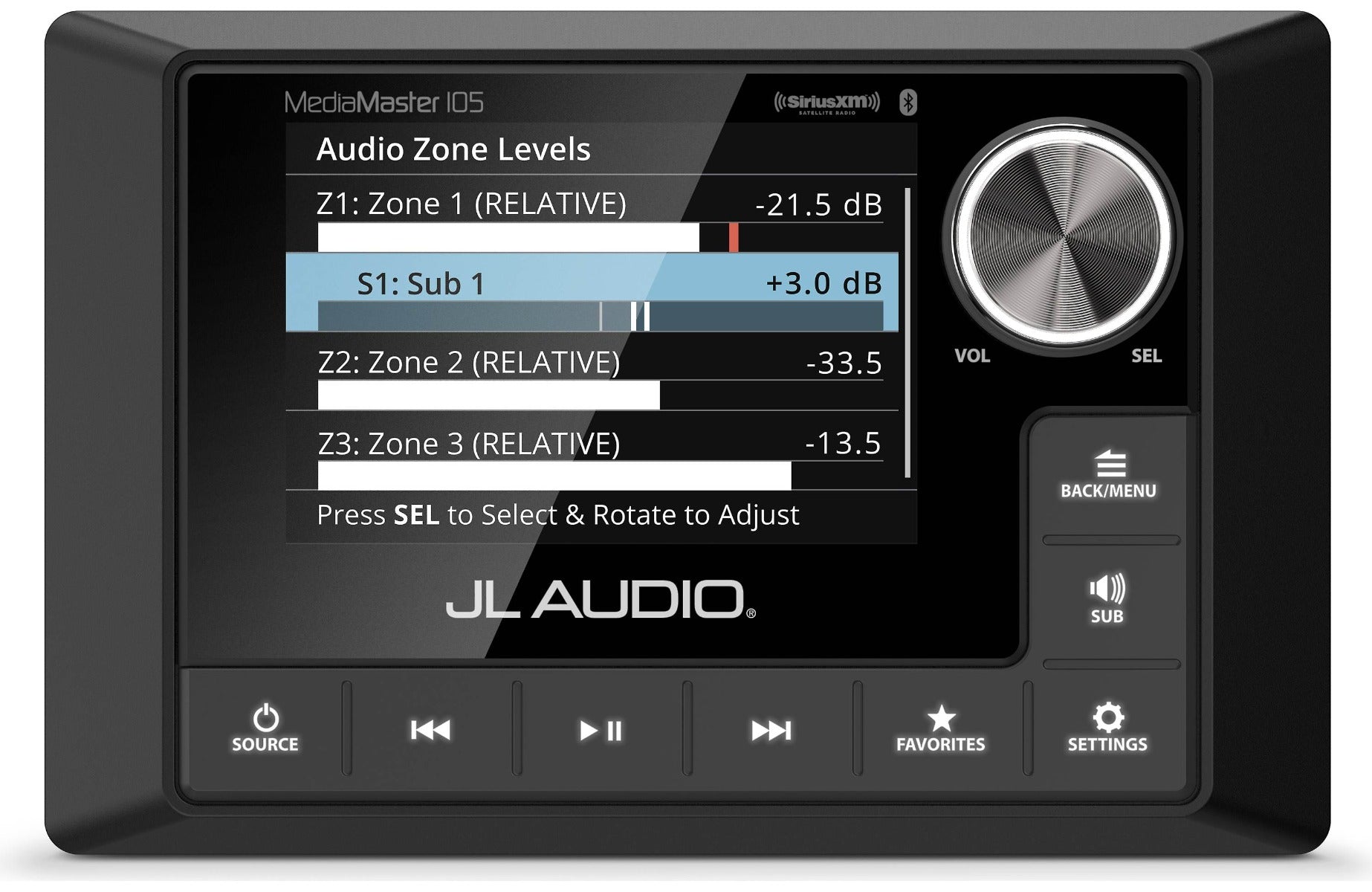 JL Audio MMR-50 MediaMaster Weatherproof Marine DAB+ Source Unit with Full Colour Display