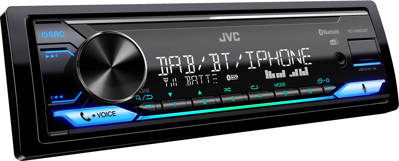 JVC KD-X482DBT Media Receiver with Bluetooth, DAB+ Tuner, Spotify & Amazon Alexa Ready DAB Aerial Included