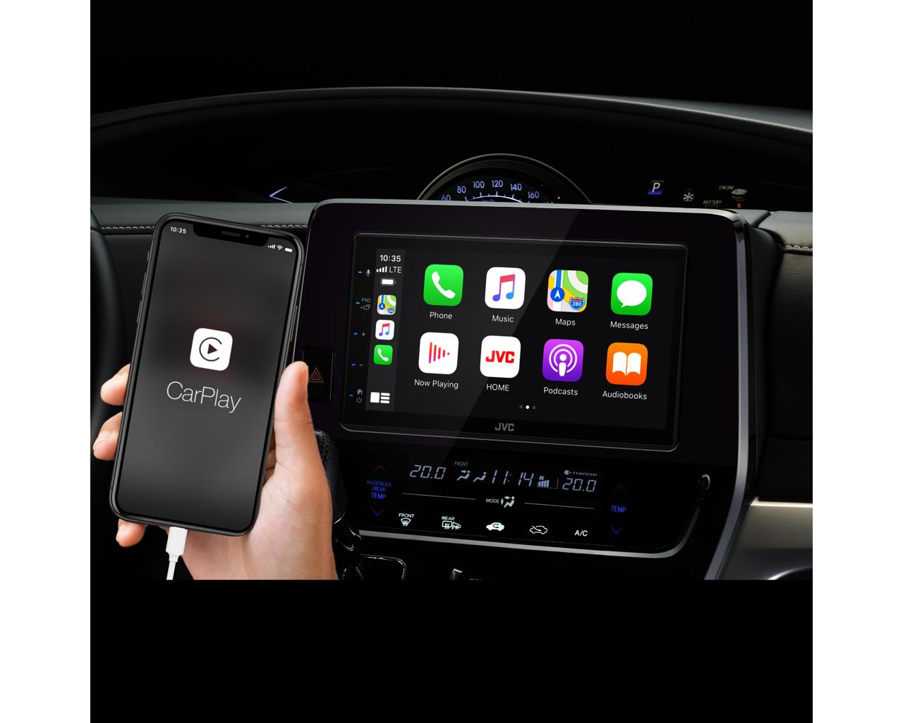 JVC KW-M565DBT Mechless 6.8" DAB Radio Bluetooth Apple CarPlay Android Short-body + DAB Aerial
