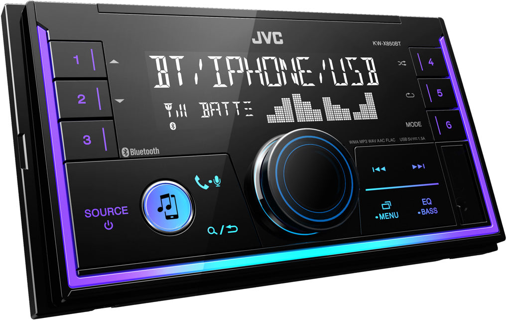 JVC KW-X850BT  Double DIN Digital Media Receiver Variocolor USB/AUX Bluetooth IPhone Ready