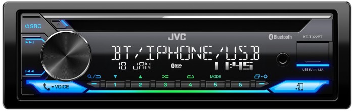JVC KD-T922BT Bluetooth MP3/WMA/WAV/FLAC iPhone Android Stereo