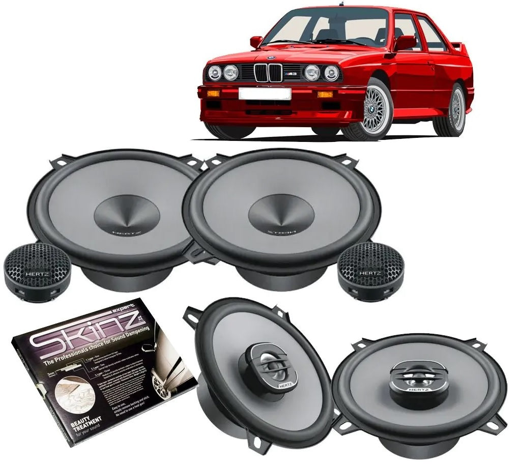 BMW 3 Series E30 Front & Rear Speakers Upgrade Hertz K130+ X130 UNO Series 5-1/4" 13cm 2-Way Speaker Upgrade