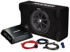 Kicker 49KKPDF212 12" Down Firing Loaded Enclosure With Amp & Wiring